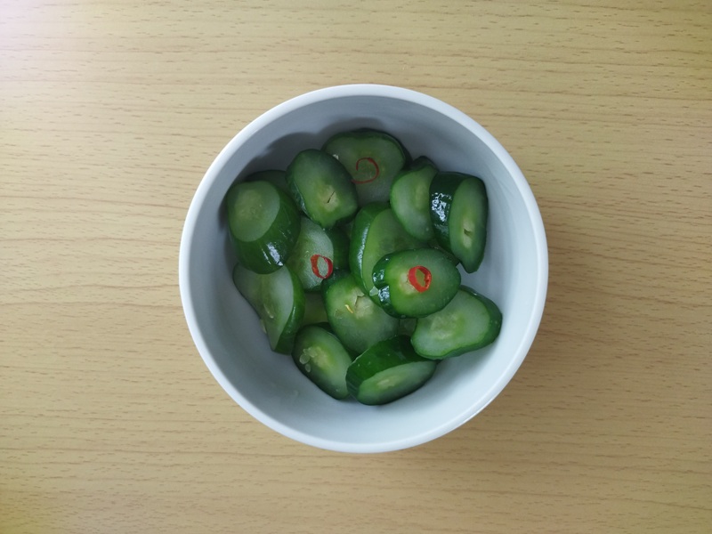 キュウリ収穫後半の浅漬け